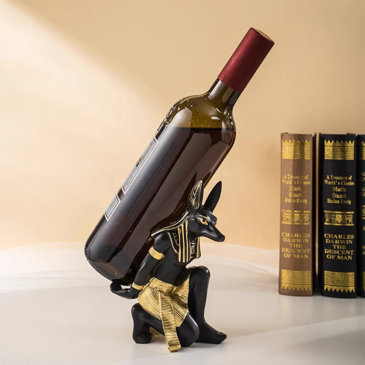 Anubis God Wine Rack - Creative Resin Ornament for Home Bar & Wine Cabinet Decor
