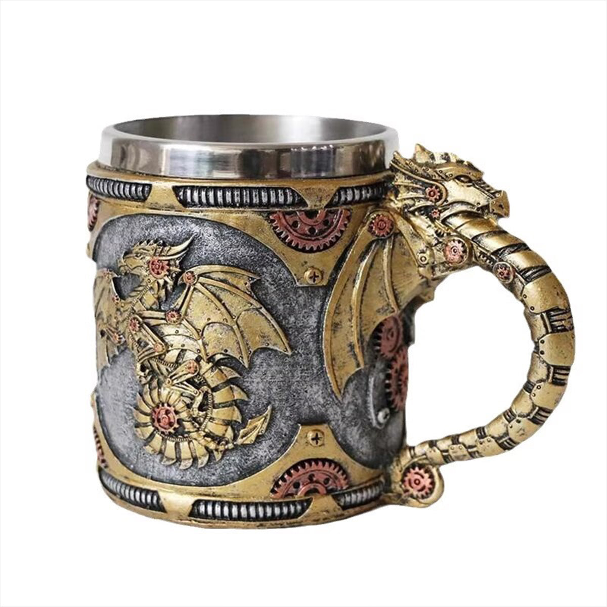 Vintage Mechanical Pterosaur Goblet - Steampunk Dragon Beer Mug & Coffee Cup
