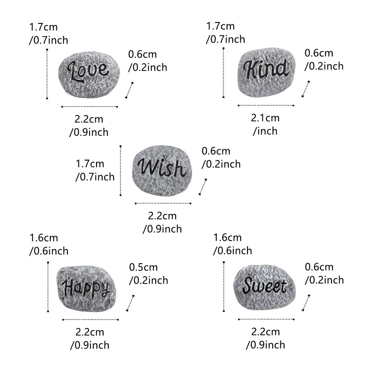 Resin Mini Stone Decor - Succulent Planter Topdressing for Garden & Micro Landscape
