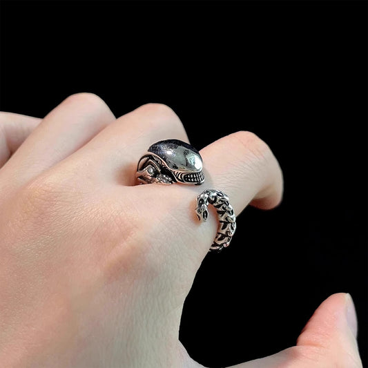 Vintage Alien Invasion Ring - Retro Sci-Fi Gothic Jewelry | Unique Extraterrestrial Band