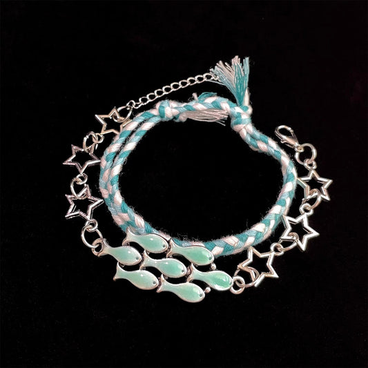 Vintage Blue Ocean Sailing Bracelet - Retro Nautical Jewelry | Ocean-Inspired Accessory