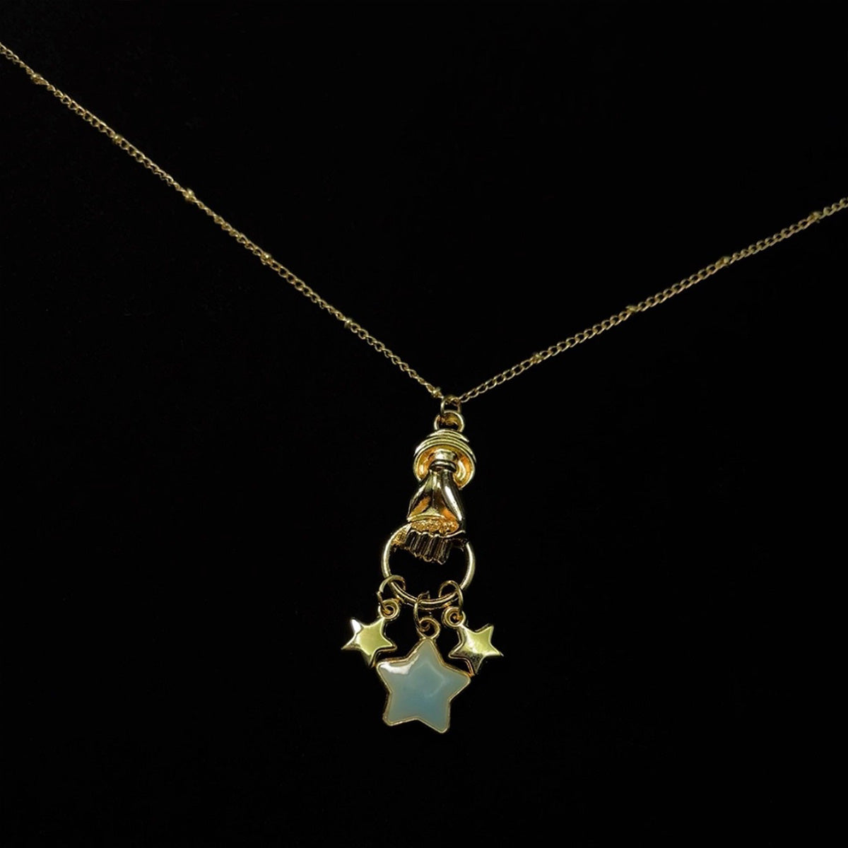 Vintage Hold Stars in Your Hand Necklace - Retro Starry Sky Romantic Jewelry | Unique Pendant