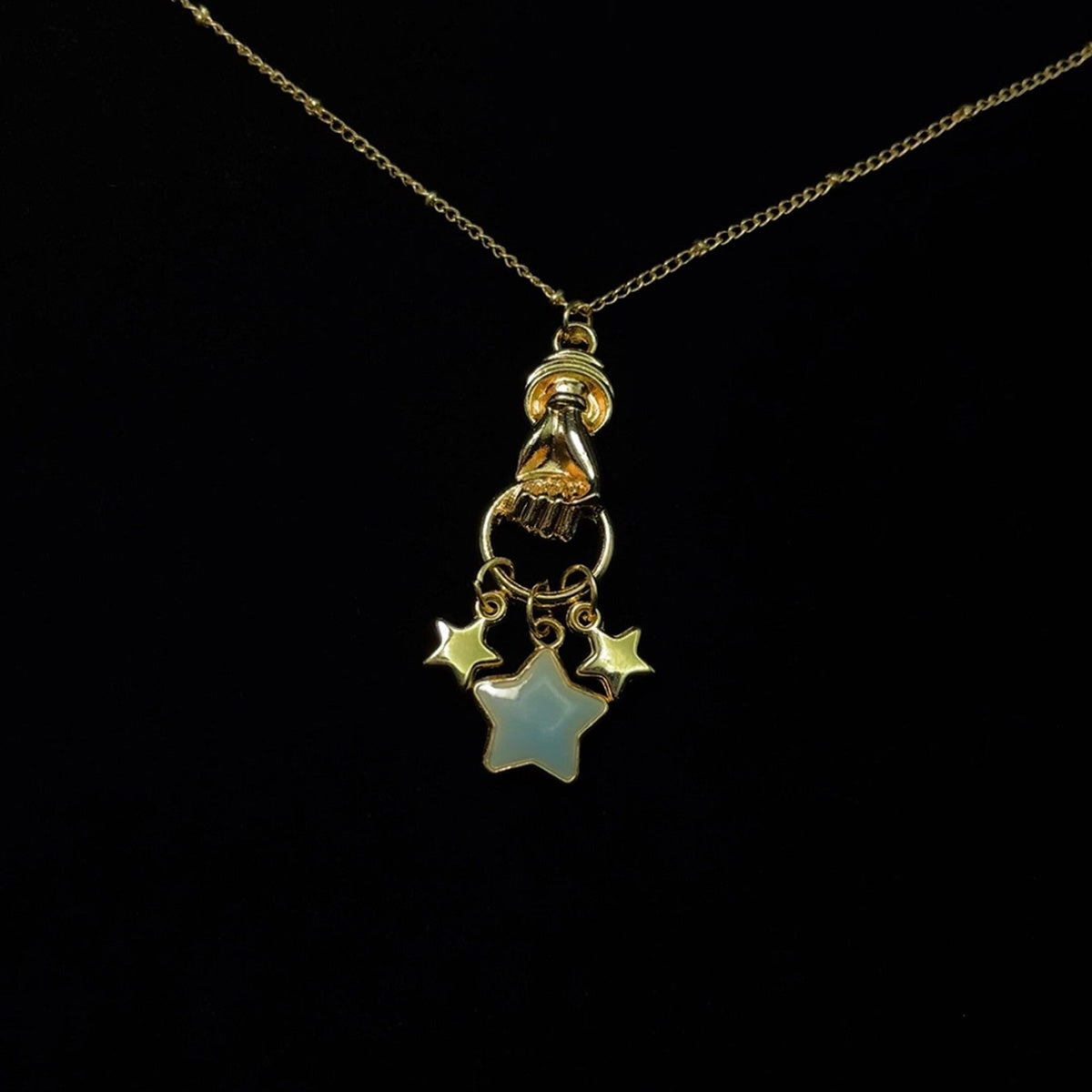 Vintage Hold Stars in Your Hand Necklace - Retro Starry Sky Romantic Jewelry | Unique Pendant