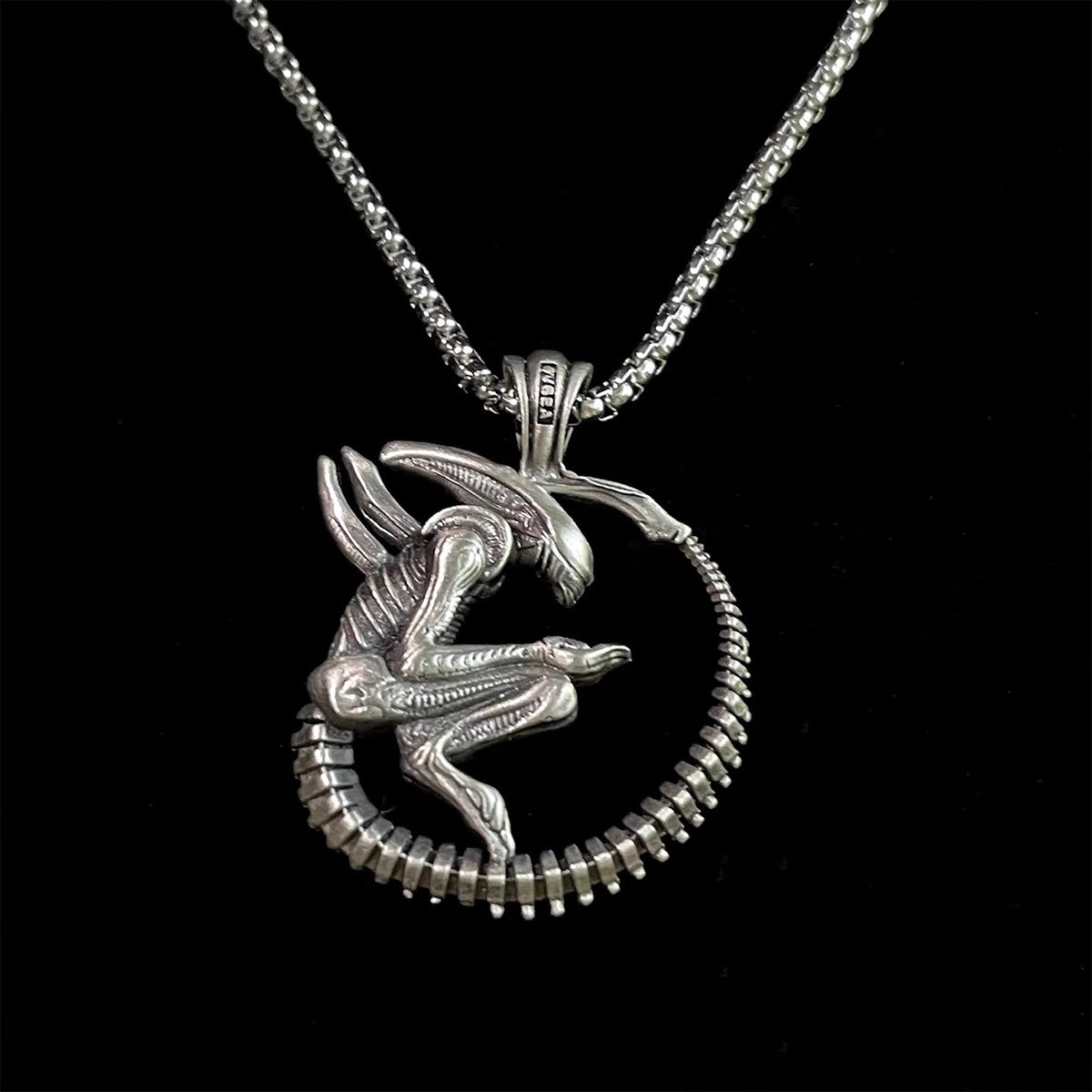Vintage Alien Birth Necklace - Retro Sci-Fi Horror Jewelry | Unique Extraterrestrial Pendant