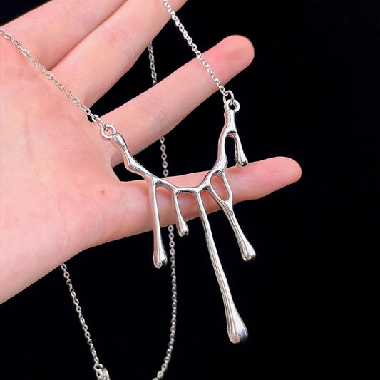 Vintage Blood Drops Necklace - Retro Gothic Vampire Jewelry | Unique Dark Pendant