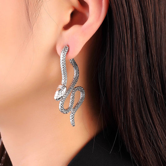 Vintage Punk Python Cuff Earrings - Edgy Minimalist Animal Ear Cuffs for Women | Clubwear Jewelry