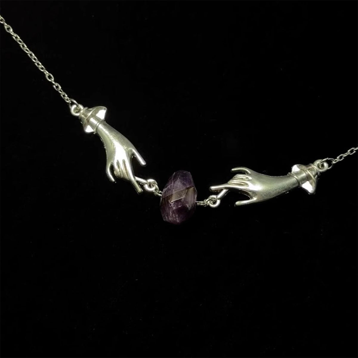 Vintage Magic Witch Crystal Necklace - Retro Dark Witchcraft Jewelry | Mystic Crystal Pendant