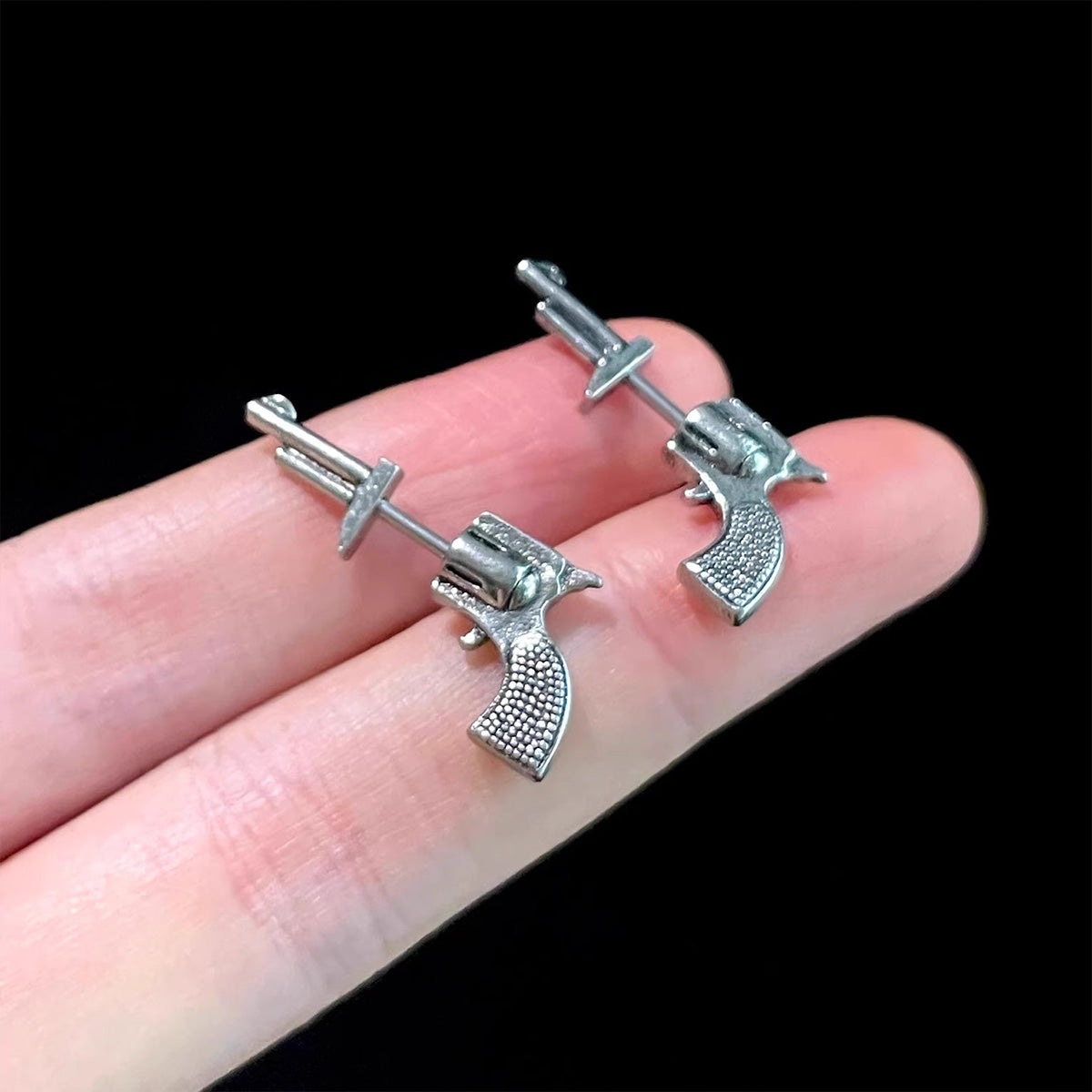 Vintage Western Left Wheel Earrings - Retro Cowboy Wild West Jewelry | Unique Revolver Ear Dangles