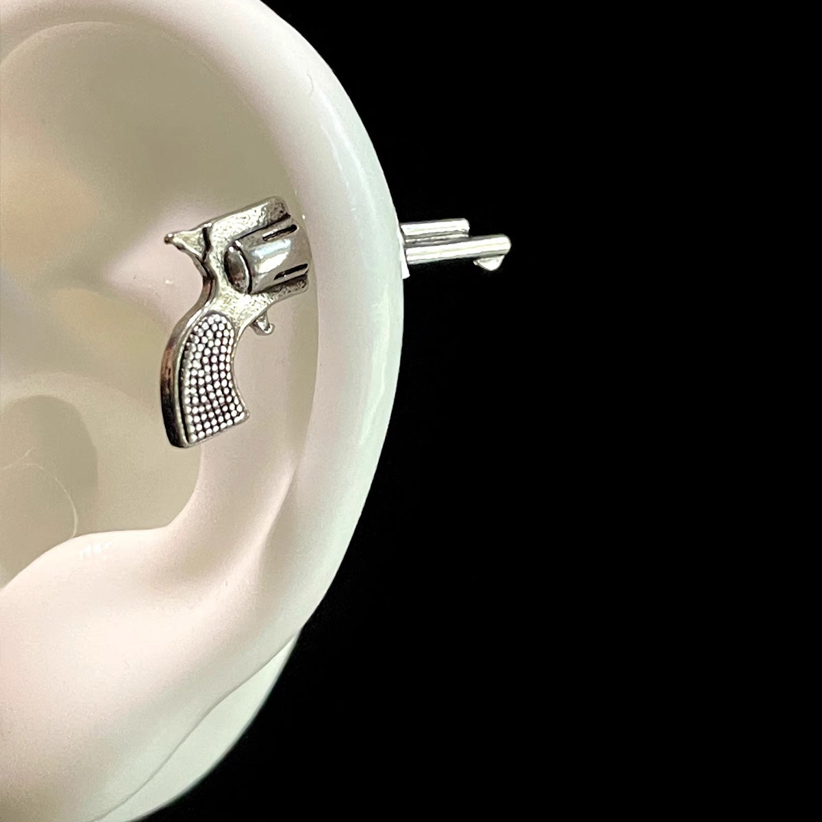 Vintage Western Left Wheel Earrings - Retro Cowboy Wild West Jewelry | Unique Revolver Ear Dangles