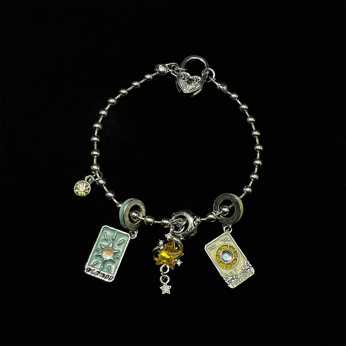 Vintage Wheel of Destiny Bracelet - Retro Tarot Mystic Jewelry | Fated Symbol Wristband