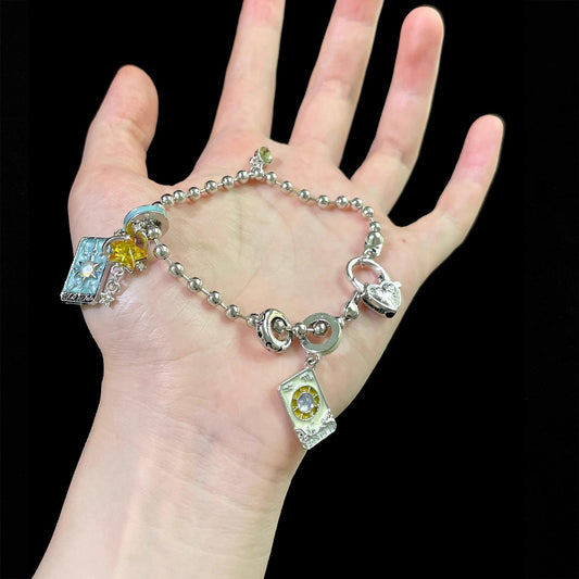 Vintage Wheel of Destiny Bracelet - Retro Tarot Mystic Jewelry | Fated Symbol Wristband