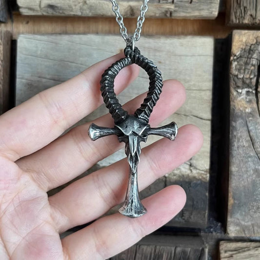 Vintage Black Goat Necklace - Gothic Punk Satanic Hip-Hop Pendant | Unisex Dark Accessory