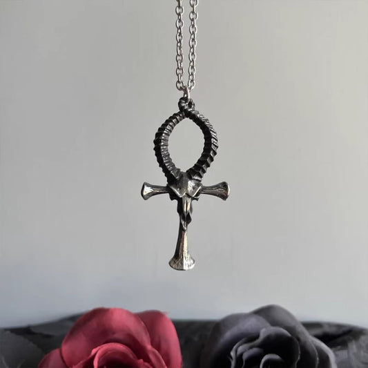 Vintage Black Goat Necklace - Gothic Punk Satanic Hip-Hop Pendant | Unisex Dark Accessory