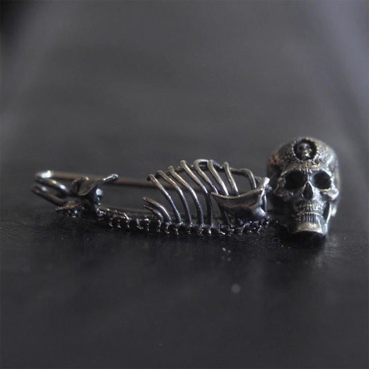 Vintage Skull Brooch Pin - Gothic Punk Dark Alternative Accessory | Bag & Clothing Decor