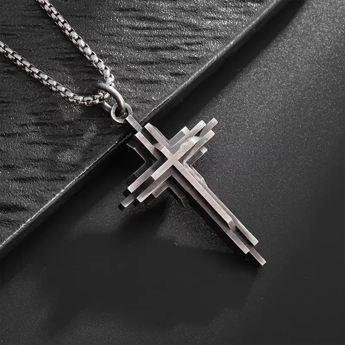 Vintage Geometric Cross Necklace - Unisex High - End Dark Punk Pendant | Stylish Design Accessory