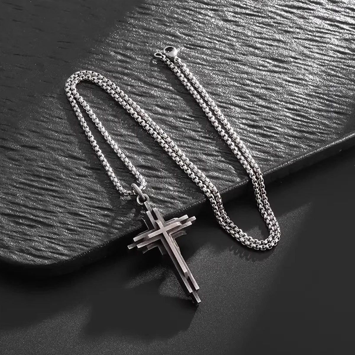 Vintage Geometric Cross Necklace - Unisex High - End Dark Punk Pendant | Stylish Design Accessory
