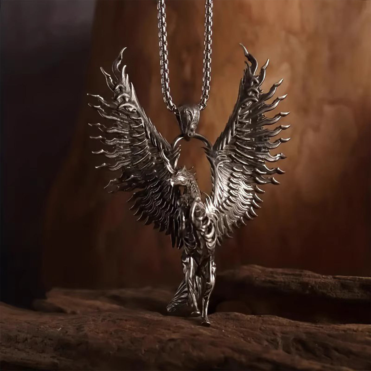 Vintage Pegasus Necklace - Men's Exaggerated Gothic Punk Dark Pendant | Niche Trendy Gift Accessory