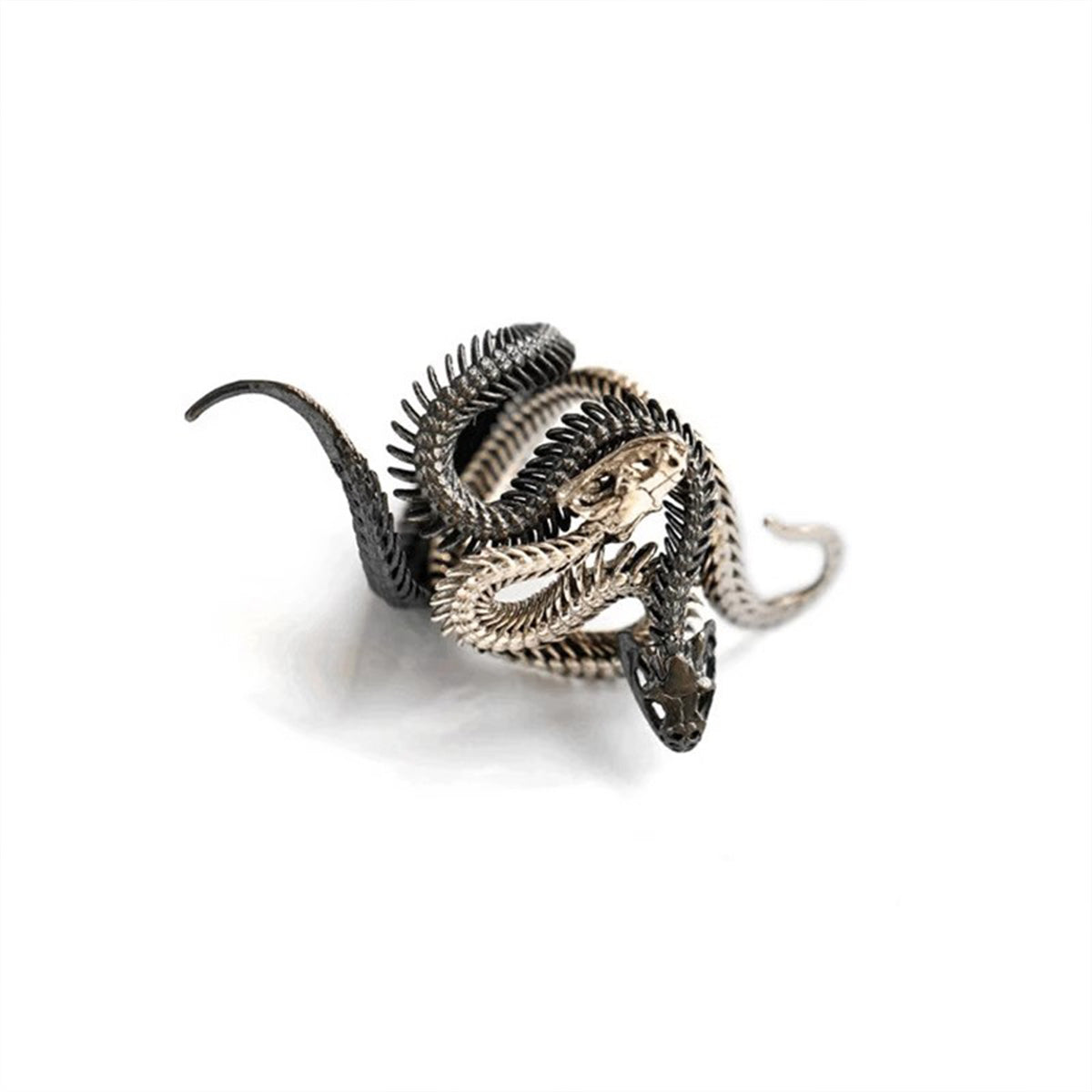 Vintage Snake Open Ring - Unisex Twisted Double Snake Gothic Ring | Niche Exaggerated Couple Accessory