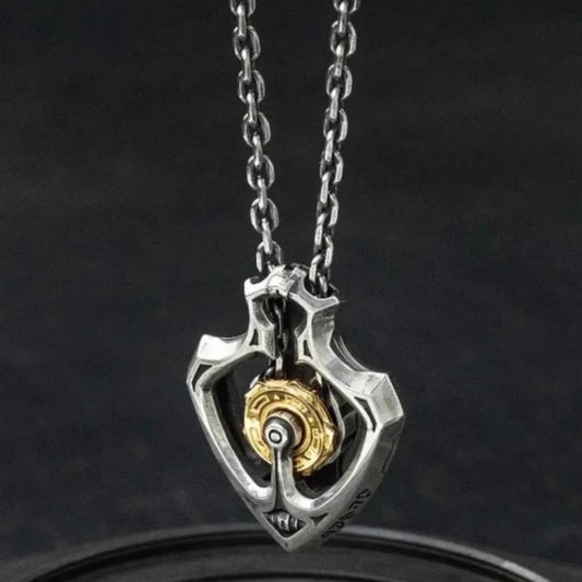 Vintage Time Traveler Spinnable Gear Necklace - Gothic Punk Biker Style Pendant | Trendy Dark Accessory