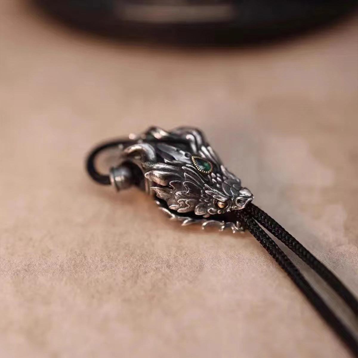 Gold-Inlaid Dragon Cloud Three-Way Bead - Bold Design | Versatile Vajra Prayer Bead Accessory