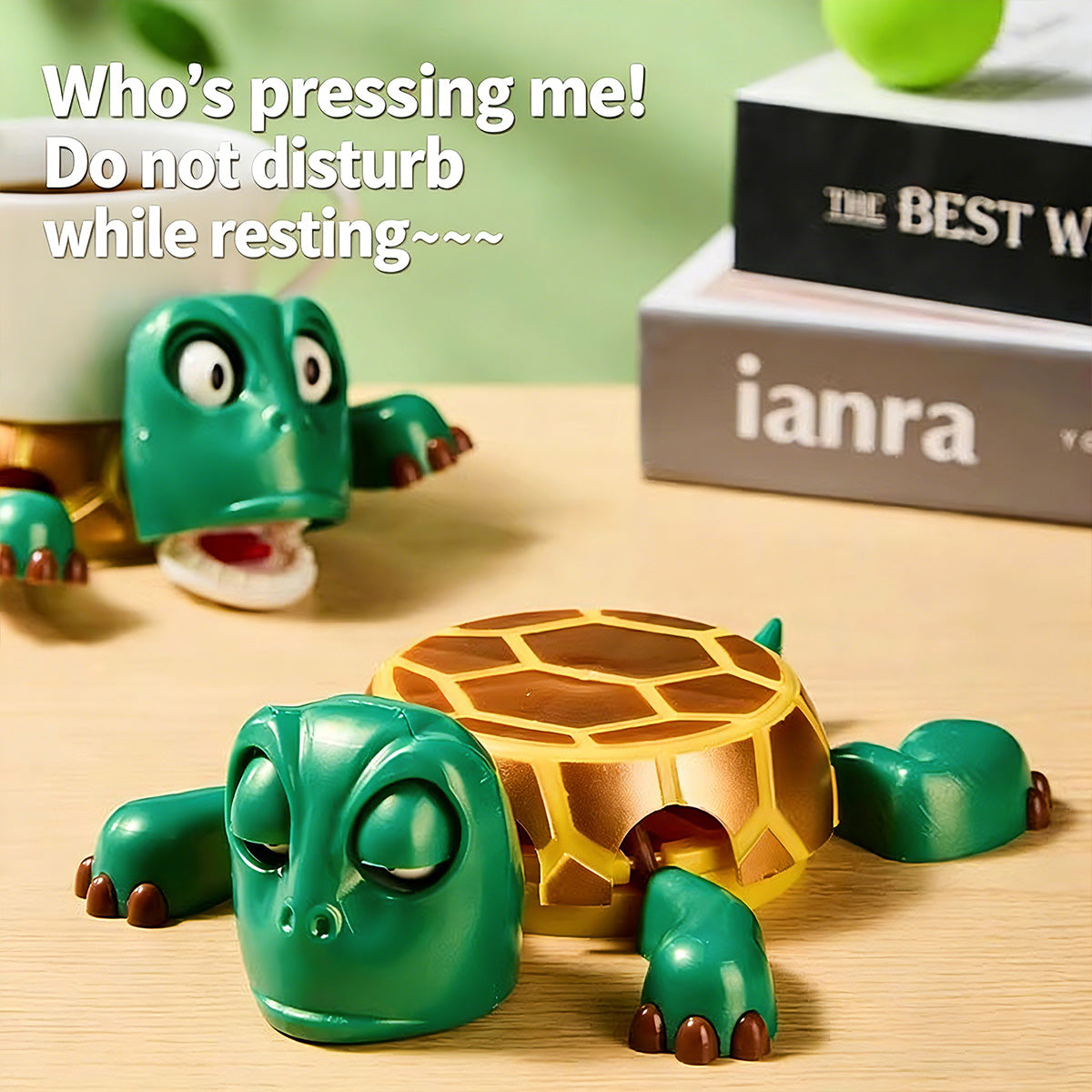 Funny Turtle Coaster - Press to Make It Glare and Stretch Limbs | Non-Slip & Heat-Insulating Creative Accessory