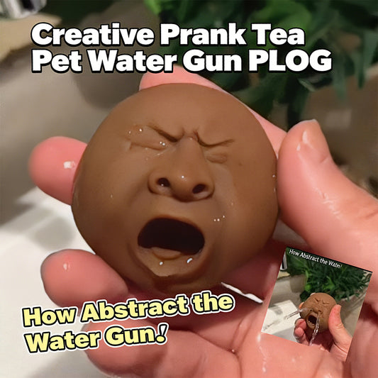 Black-Faced Yawning Tea Pet - Squirt Water Prank Toy | Funny Pinch-Spray Tea Table Decor