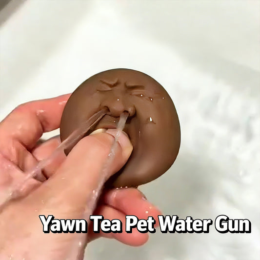 Black-Faced Yawning Tea Pet - Squirt Water Prank Toy | Funny Pinch-Spray Tea Table Decor
