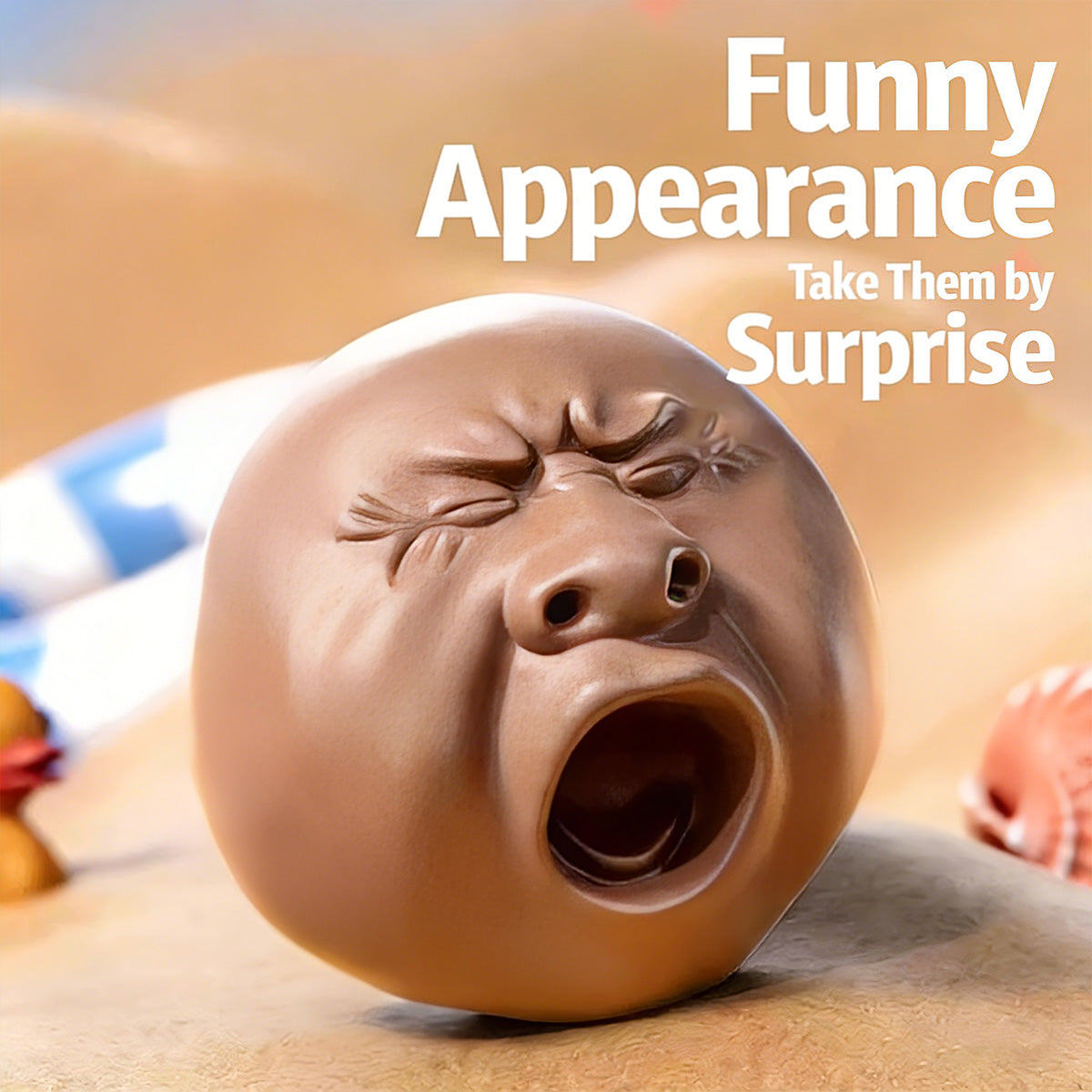 Black-Faced Yawning Tea Pet - Squirt Water Prank Toy | Funny Pinch-Spray Tea Table Decor