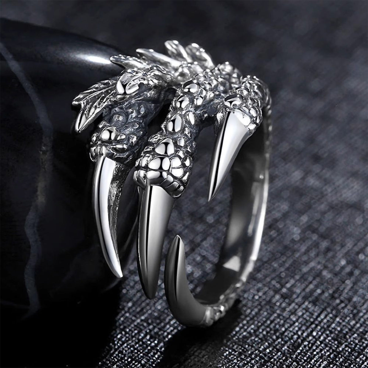 Vintage Eagle Claw Open Ring - Bold Distressed Unisex Band | Niche Edgy Trendy Accessory