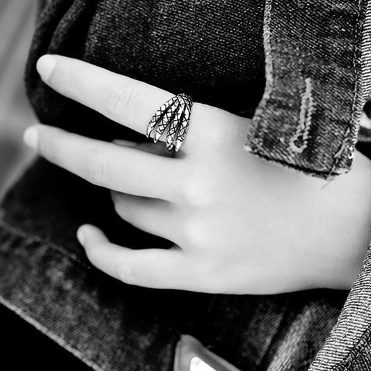 Vintage Eagle Claw Open Ring - Bold Distressed Unisex Band | Niche Edgy Trendy Accessory