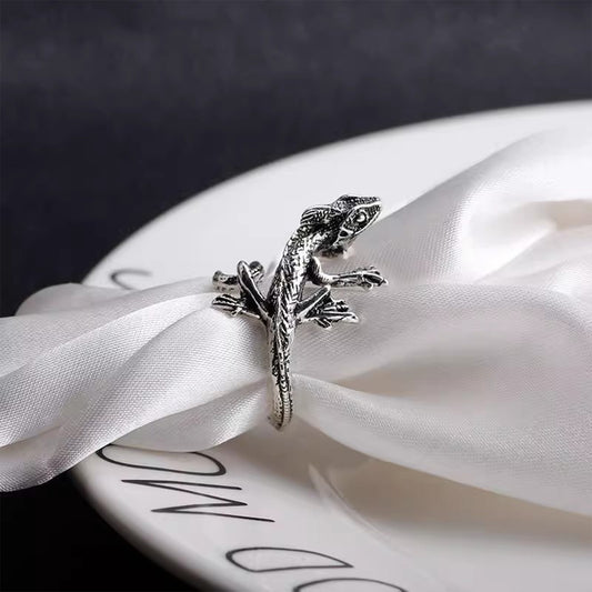 Vintage Lizard Open Ring - Unisex Dark Gothic Niche Weirdcore | Trendy Statement Accessory