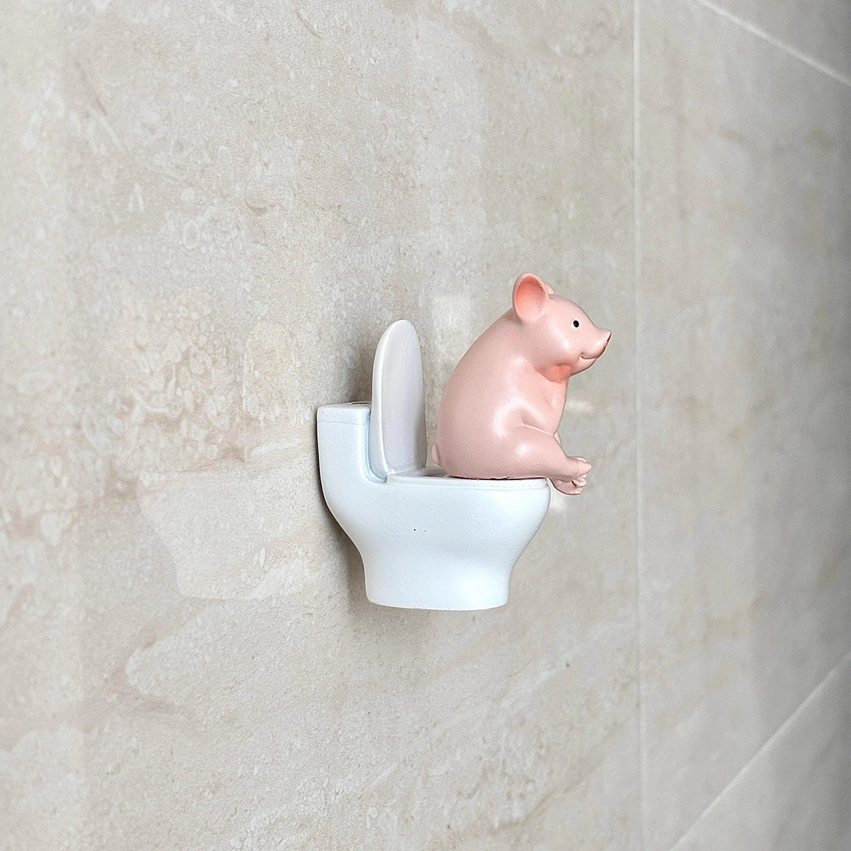 Cute Dozing Toilet Pig Ornament - Funny Desktop Decoration