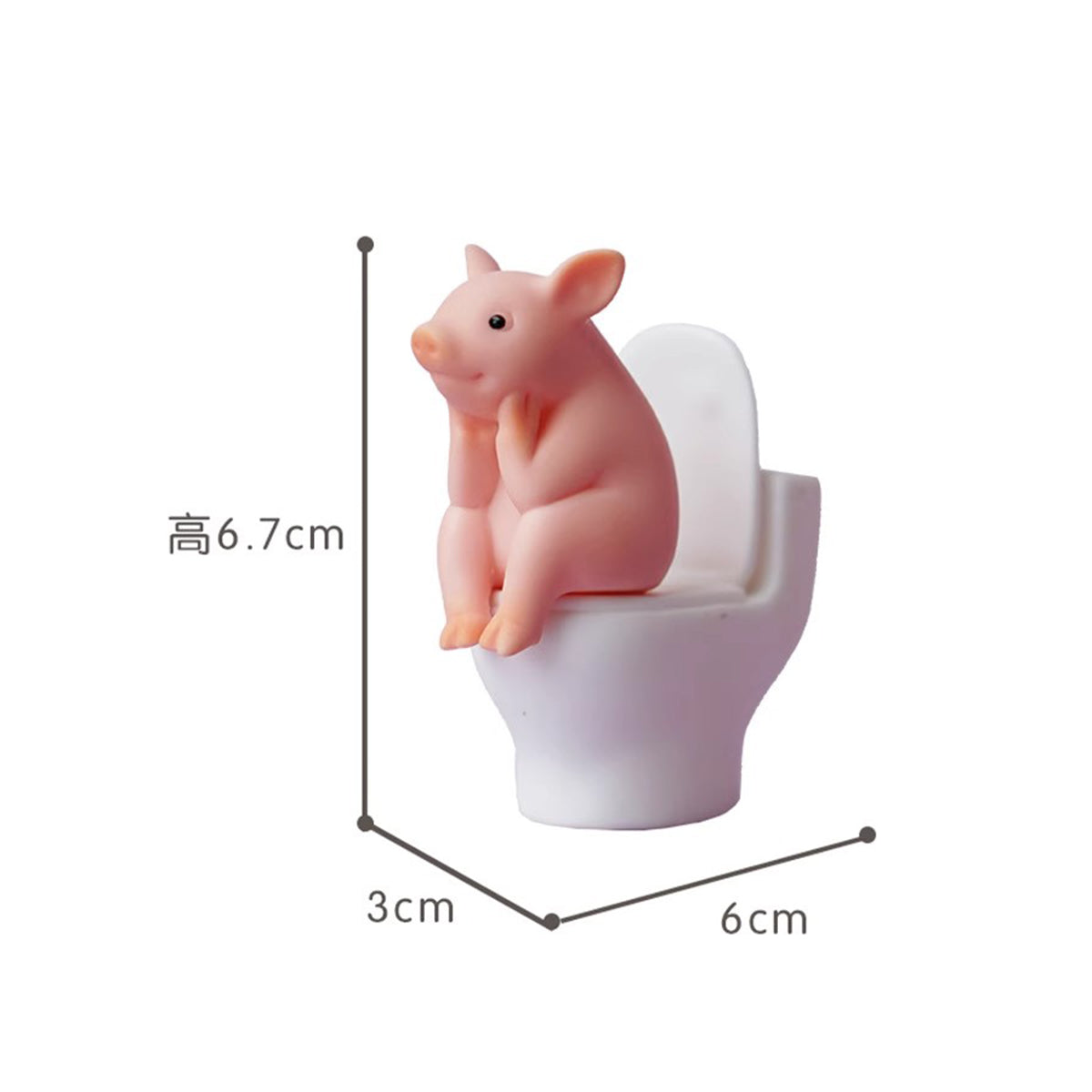 Cute Dozing Toilet Pig Ornament - Funny Desktop Decoration