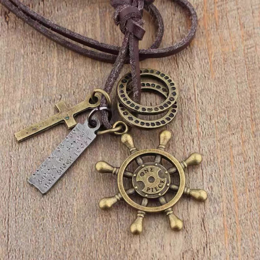 Retro Navy-Style Anchor Pendant - Trendy Long Sweater Necklace, Stylish Statement Jewelry for Fashion-Forward Ladies