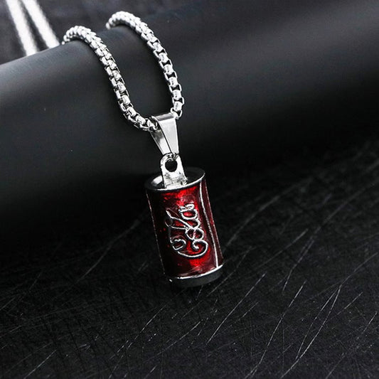 Trendy Cola Can Pendant Necklace - Cool Hip-Hop Unisex Jewelry, Stylish Couple Accessory for Men & Women