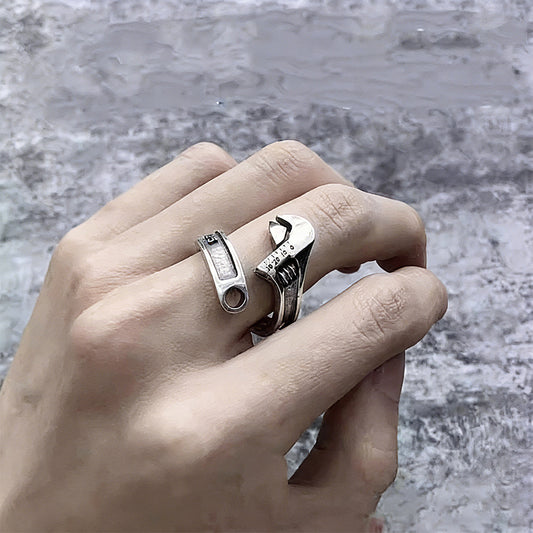 Wrench Design Ring - Fun Quirky Unique Finger Jewelry, Ideal for Those Who Love Unconventional Accessories
