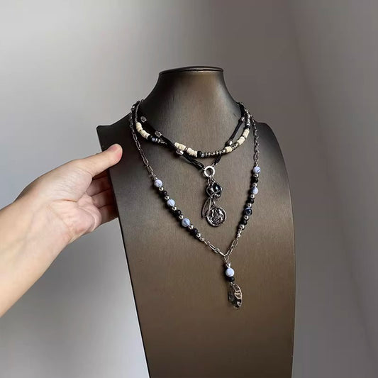 Bohemian Ethnic Multi-Layer Beaded Necklace - Unique Versatile Sweater Chain, Perfect Accessory for Travel Photos & Daily Looks