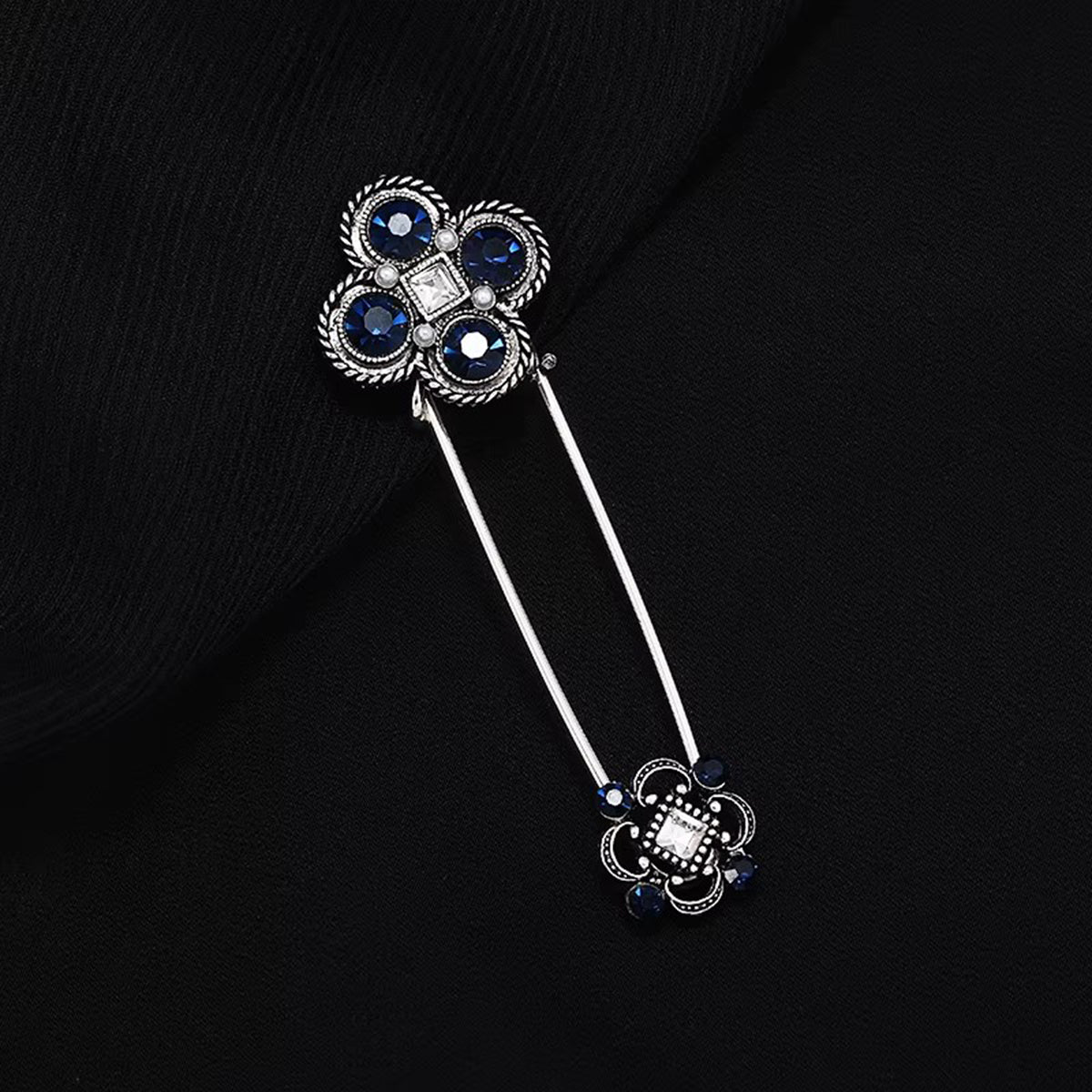 Vintage Baroque Court Brooch - Luxury Gem Crystal Scarf Shawl Pin, Elegant Accessory for Women’s Evening & Daily Looks