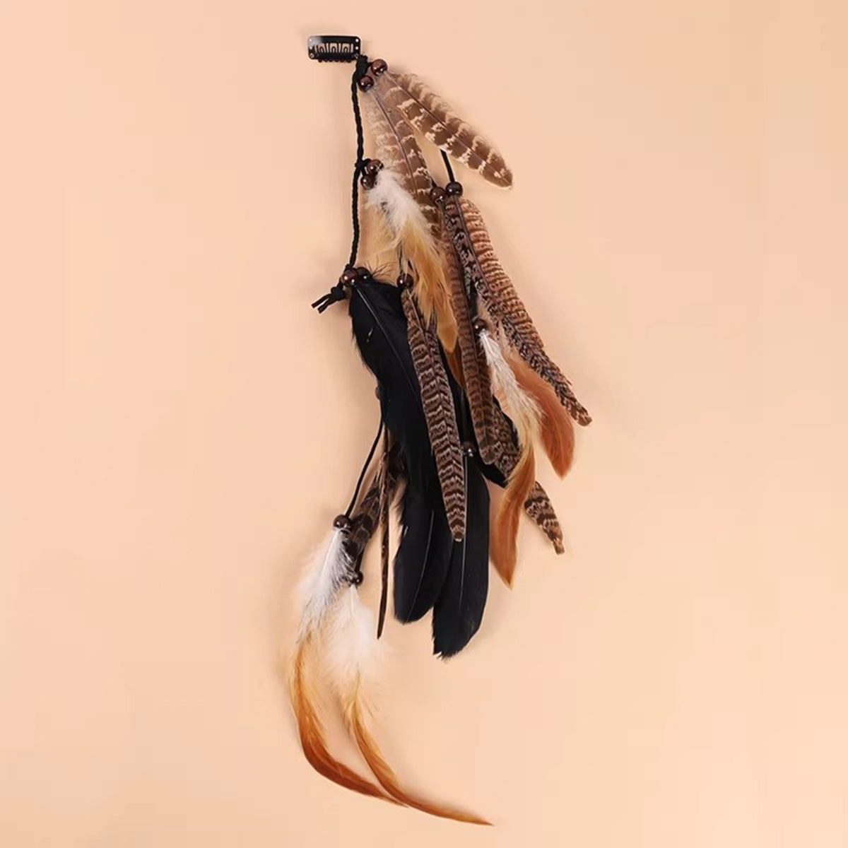 Exotic Peacock Feather Hair Clip - Boho Beach Vacation Headpiece for Women