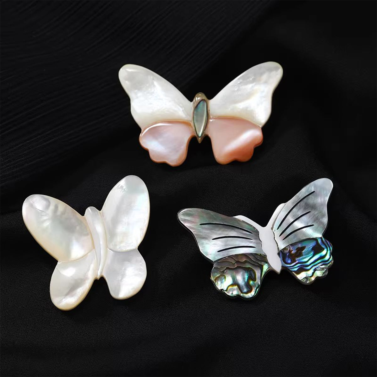 Designer Natural Shell Butterfly Brooch - Luxury White Mother-of-Pearl Suit Pin for Women