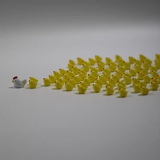 Adorable Mama Hen & Baby Chicks Walk Figurine - Cute Decor for Dull Moments