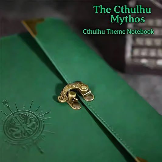 Vintage Cthulhu Journal with Bookmark Storage - Premium Leather Loose-Leaf Handbook