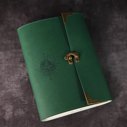 Vintage Cthulhu Journal with Bookmark Storage - Premium Leather Loose-Leaf Handbook