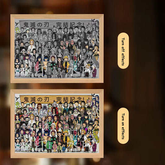 Demon Slayer Light Painting - Tanjiro LED Art Frame Night Light, Anime Peripheral Decor