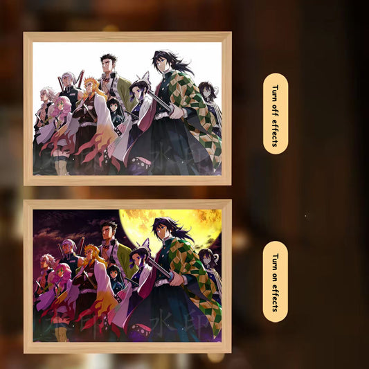 Demon Slayer Light Painting - Tanjiro LED Art Frame Night Light, Anime Peripheral Decor