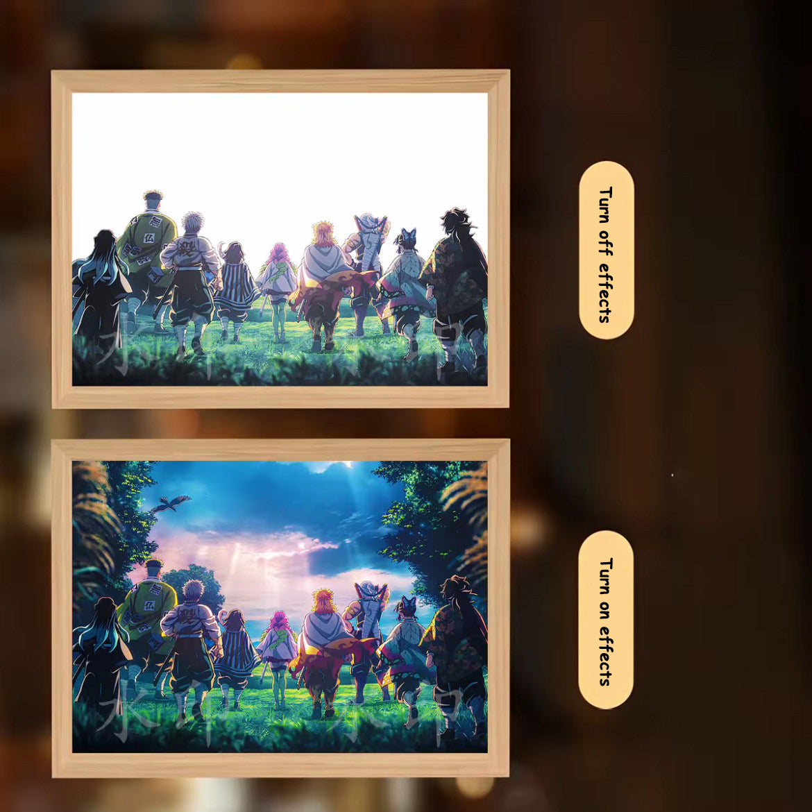 Demon Slayer Light Painting - Tanjiro LED Art Frame Night Light, Anime Peripheral Decor