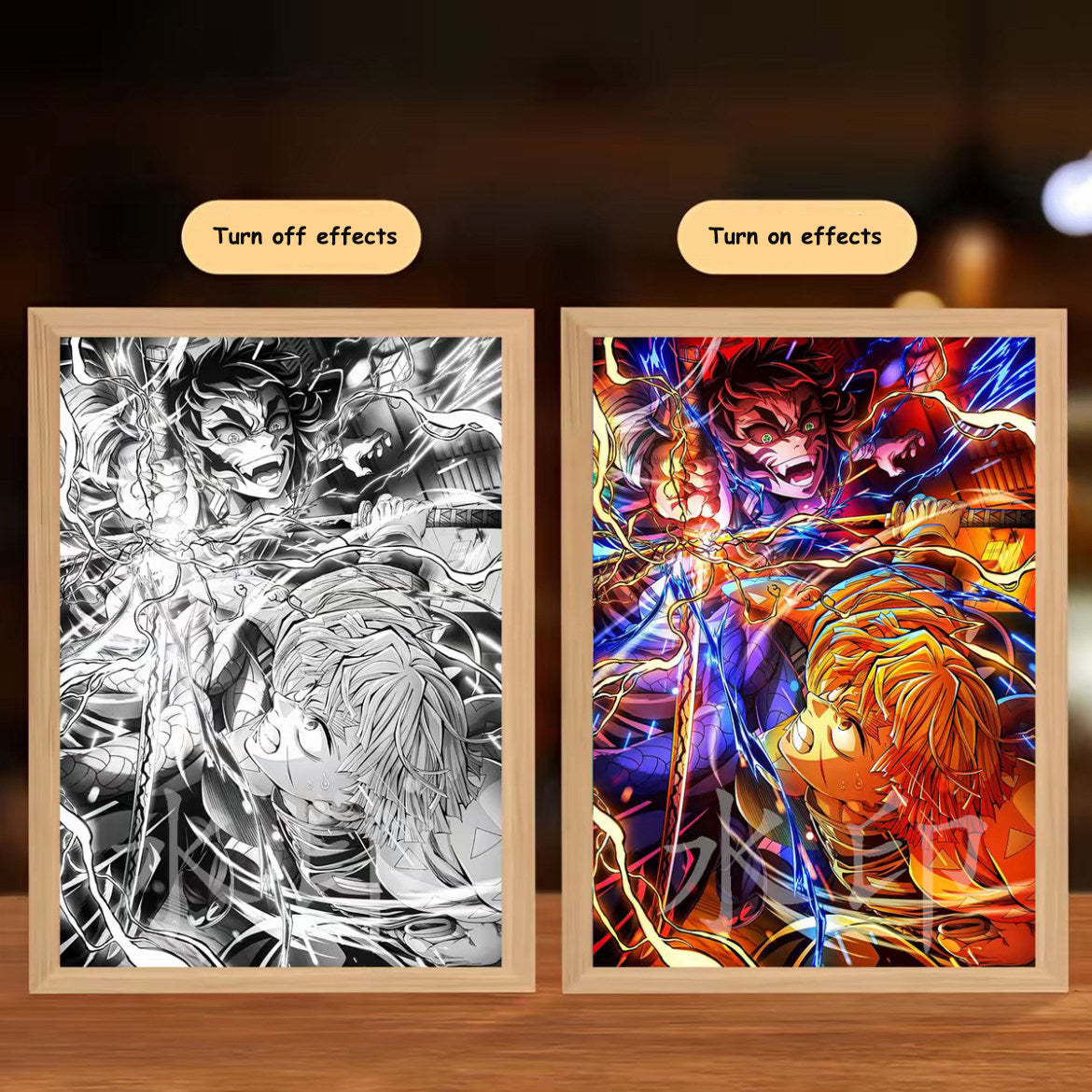 Demon Slayer Light Painting - Tanjiro LED Art Frame Night Light, Anime Peripheral Decor
