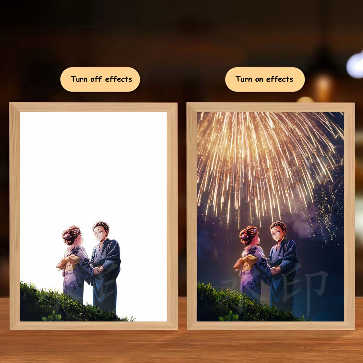 Demon Slayer Light Painting - Tanjiro LED Art Frame Night Light, Anime Peripheral Decor