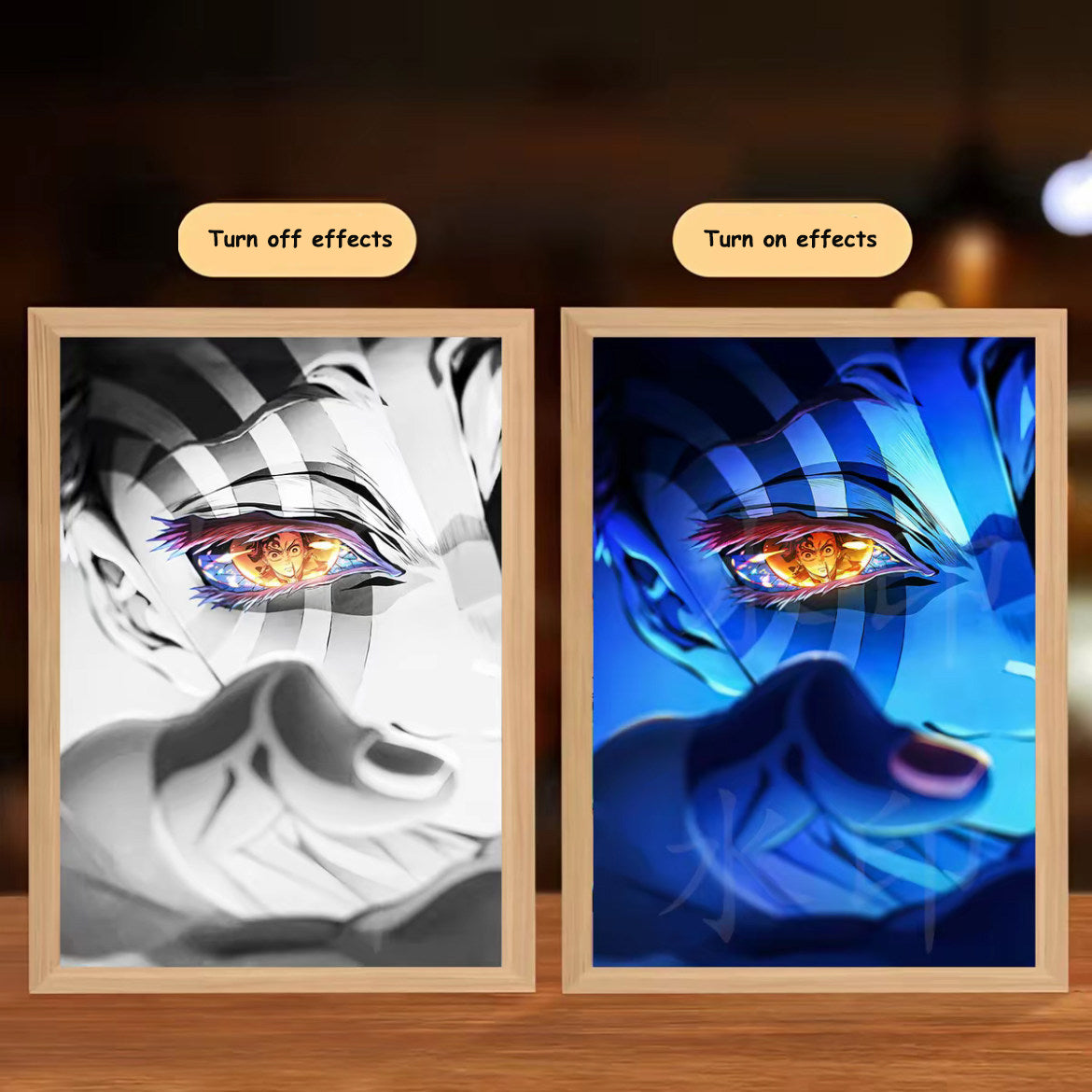 Demon Slayer Light Painting - Tanjiro LED Art Frame Night Light, Anime Peripheral Decor