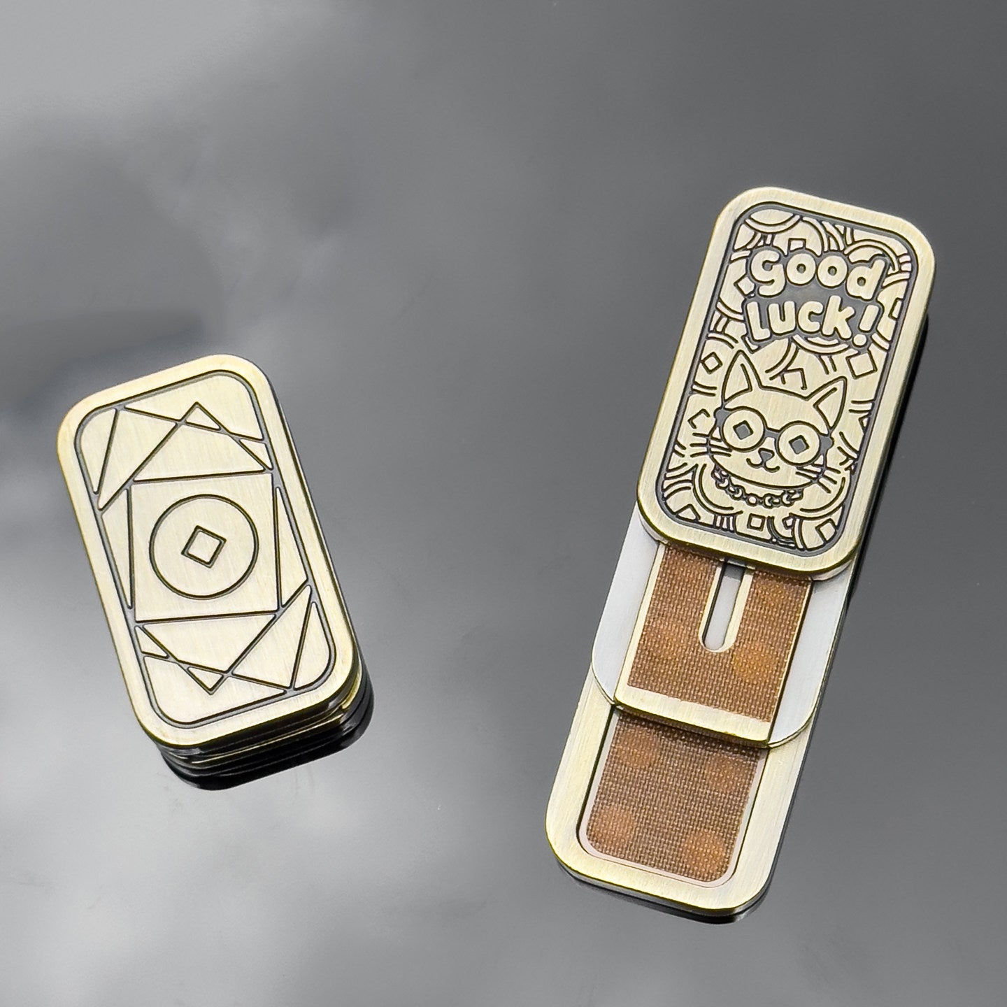 EDC Push Slider Fidget Toy - 3-Layer Magnetic Clicker Coin, Metal Infinite Pop Coin Stress Reliever